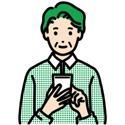 スマートフォンを持つ人物イラスト